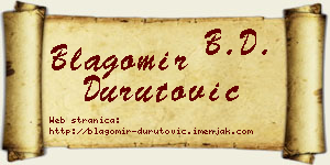 Blagomir Durutović vizit kartica